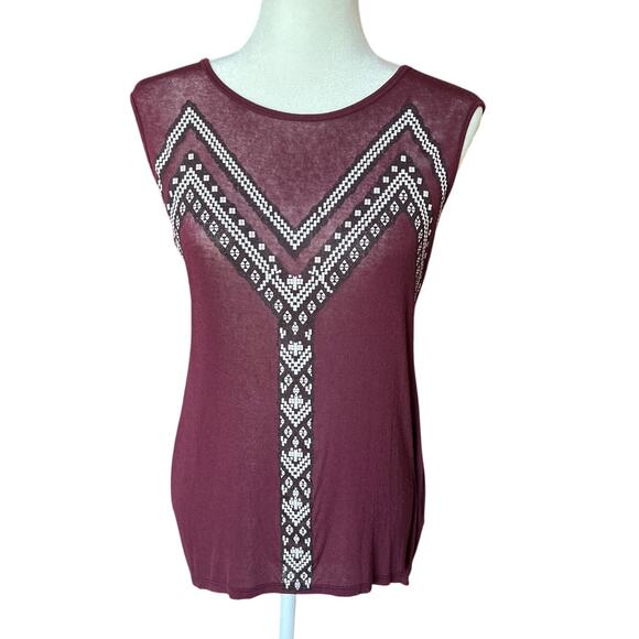 Happening in the Present Semi-Sheer Stretch Tank Women's Size S Aztec Southwest - Picture 1 of 8